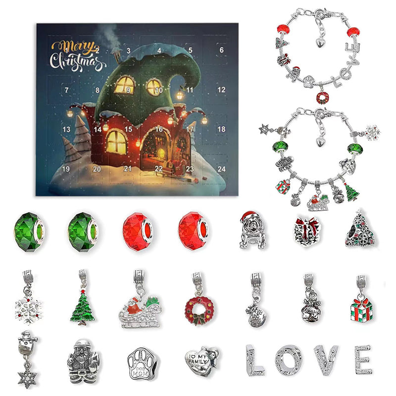 CharmWunder - DIY 24 Tage Weihnachts-Countdown-Kalender Armbänder Set | 50% RABATT