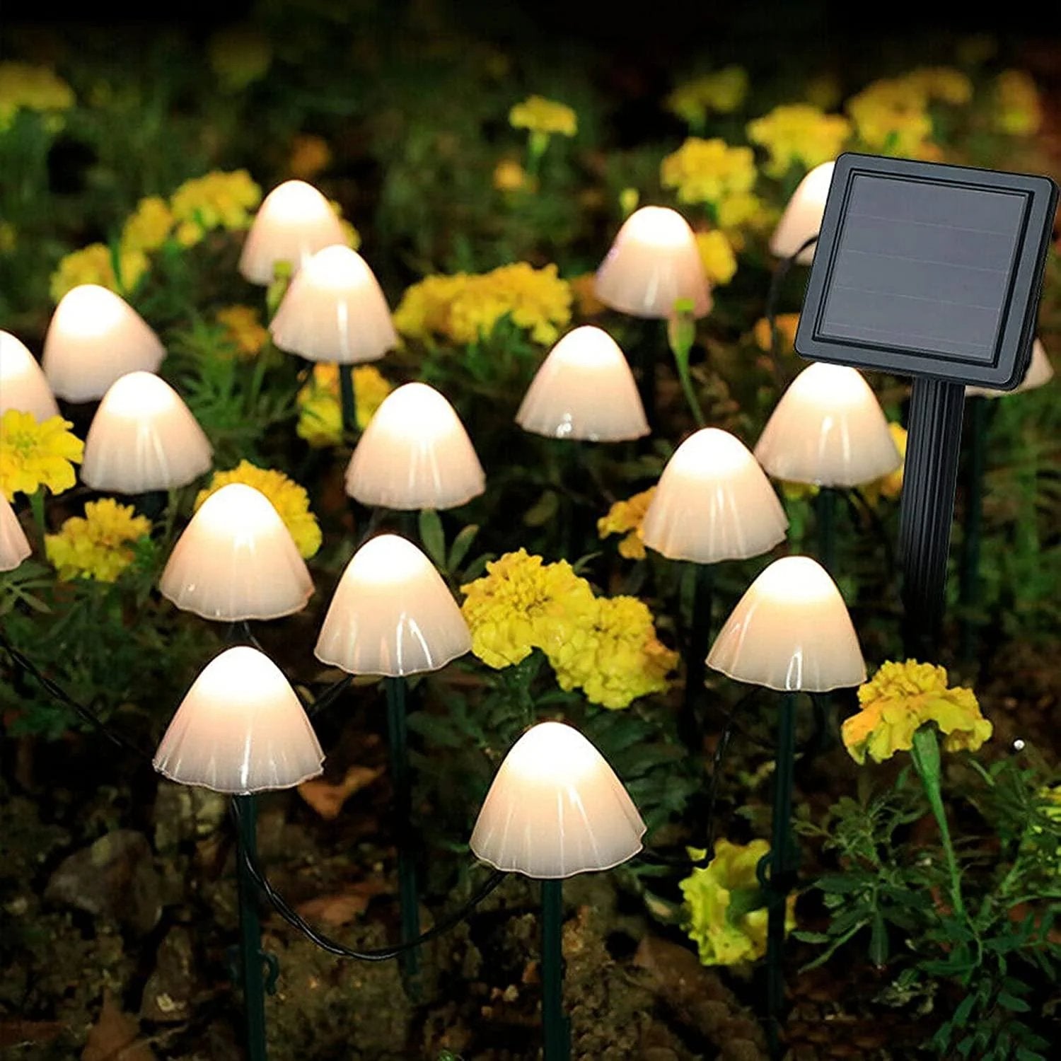 Mini-Pilz-Solarleuchten - 8 Funktionen -  4 Farben/Warmweiß