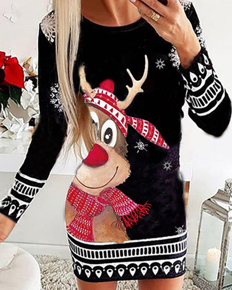 Herbst Winter-Weihnachts-Body mit Animal-Print | 50% RABATT