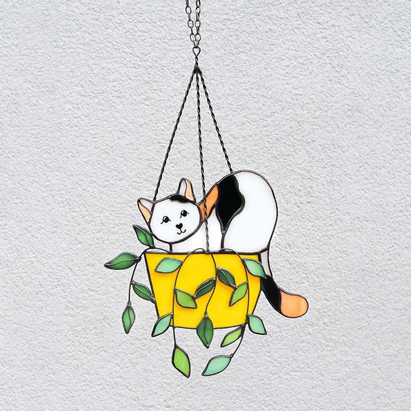 Sonnenfänger „Katze im Blumentopf | 50% RABATT