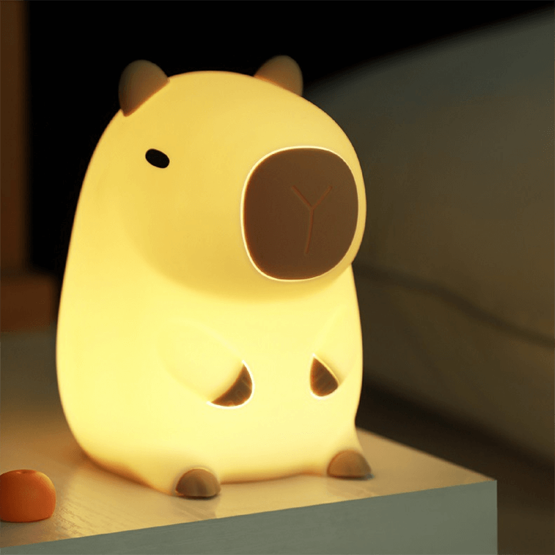 Capybara Squishy Silikon LED Nachtlicht - Perfektes Geschenk für Kinder und Mädchen