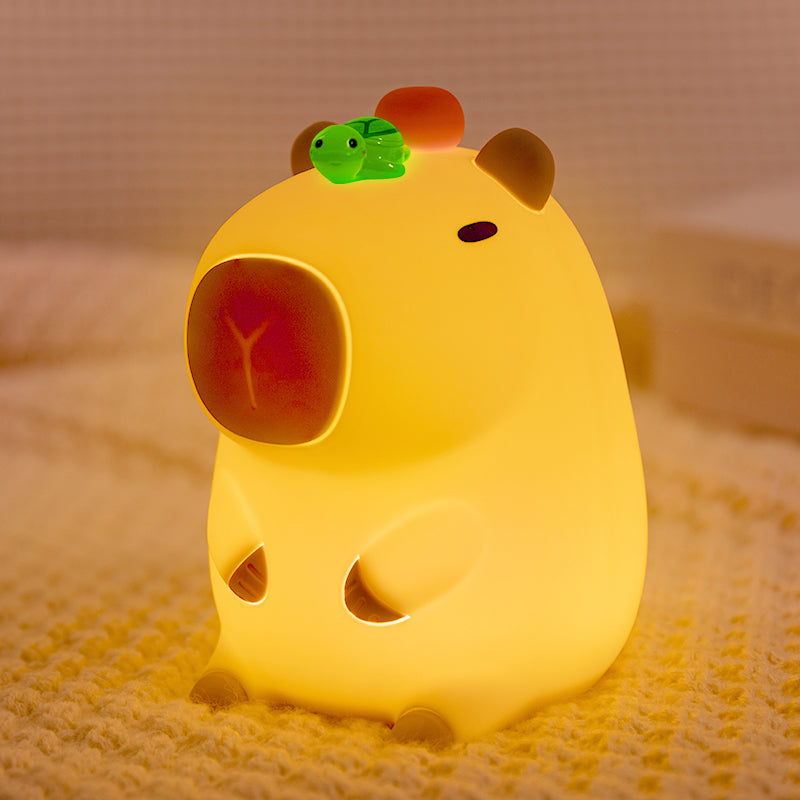 Capybara Squishy Silikon LED Nachtlicht - Perfektes Geschenk für Kinder und Mädchen