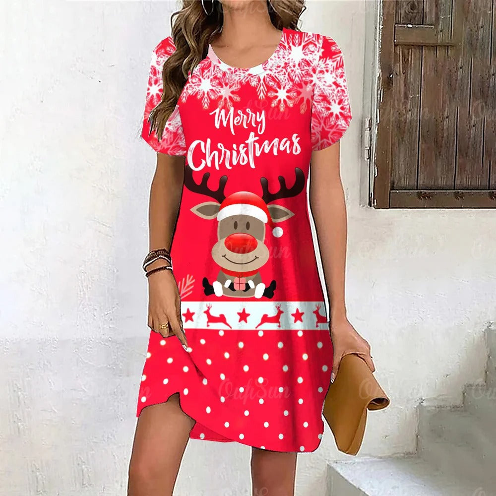 Merry - Weihnachts-Schneeflocken-Abendkleid | 50% RABATT