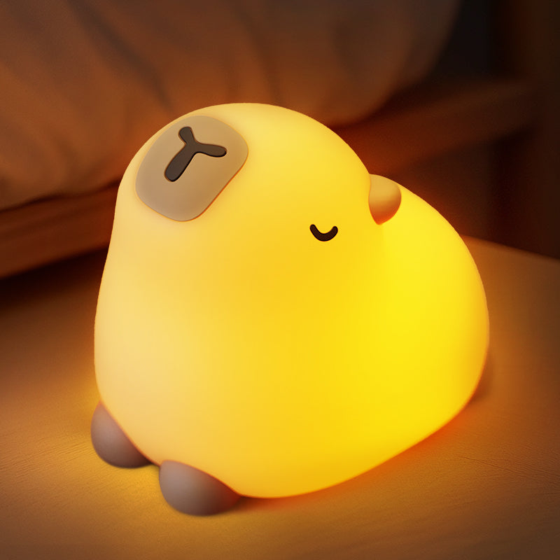 Capybara Squishy Silikon LED Nachtlicht - Perfektes Geschenk für Kinder und Mädchen