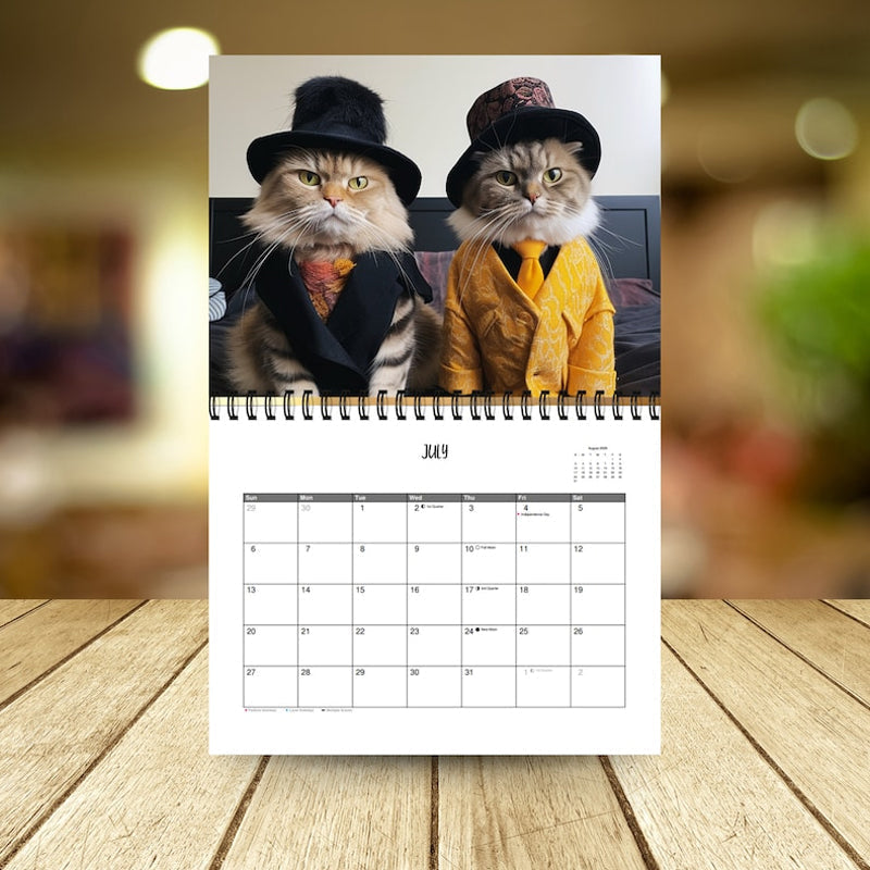 2025 Stilvoller Katzenkalender/Geschenk für Katzenliebhaber