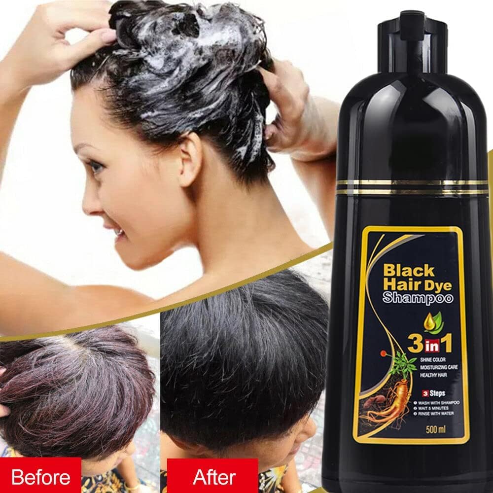 Herbal 3 in 1 Haarfärbemittel Instant Black Hair Shampoo