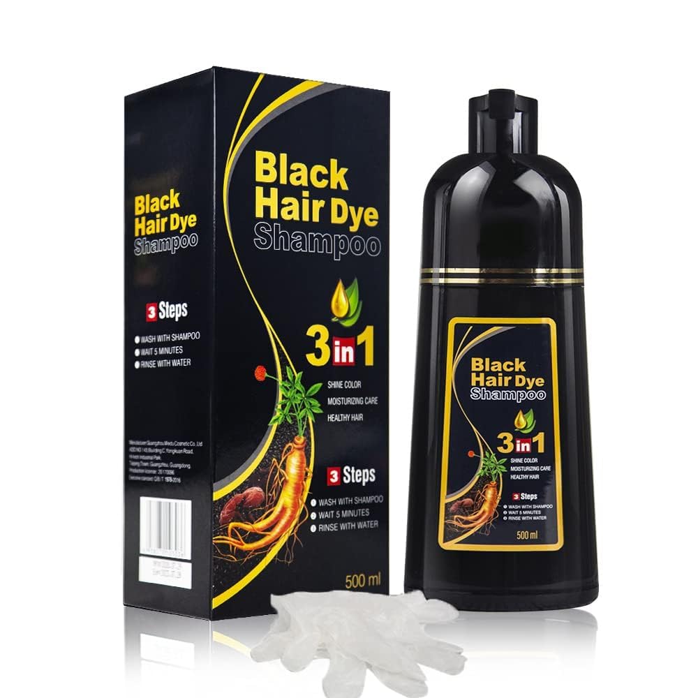 Herbal 3 in 1 Haarfärbemittel Instant Black Hair Shampoo