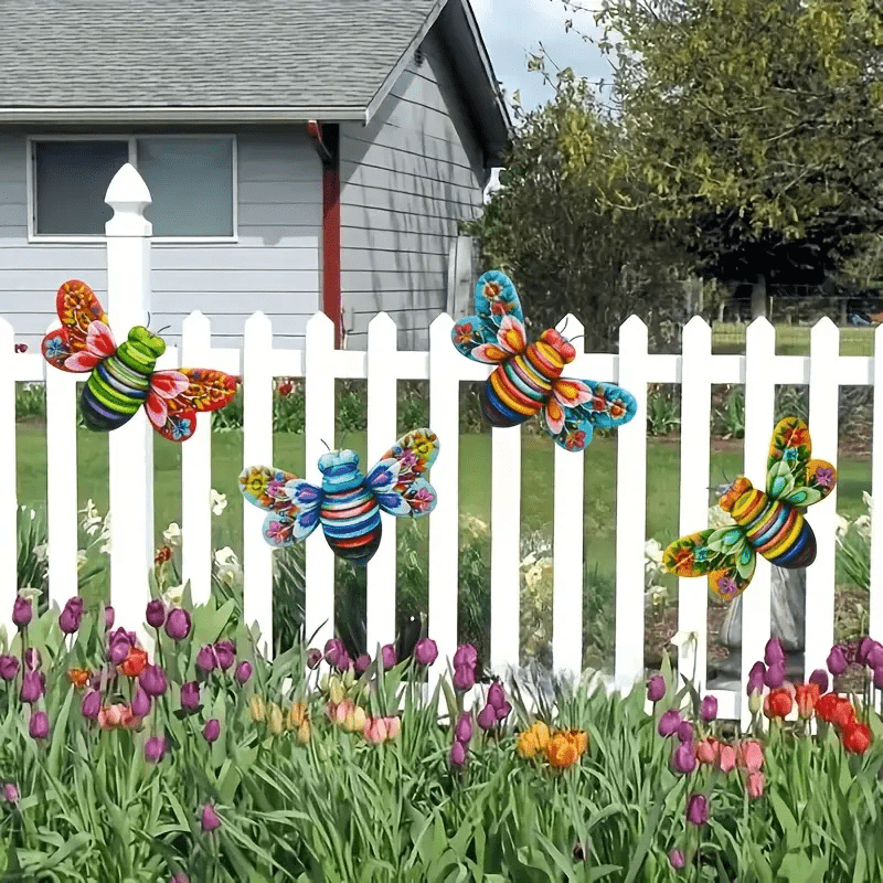 Kunstskulptur „Eiserne Biene“, hängende Wanddekoration für den Garten