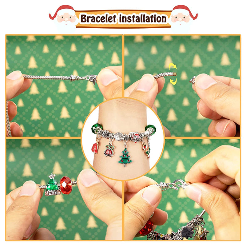 CharmWunder - DIY 24 Tage Weihnachts-Countdown-Kalender Armbänder Set | 50% RABATT