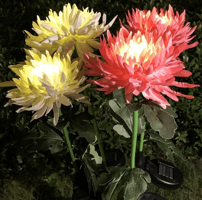 Chrysantheme Solar Gartenpfahl LED