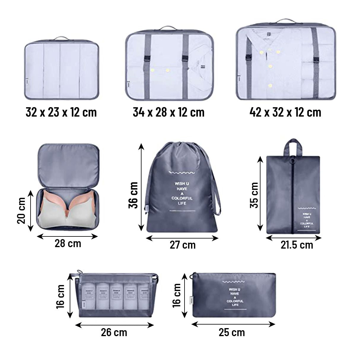 Backy™ -  8er-Set Reisetaschen-Organizer