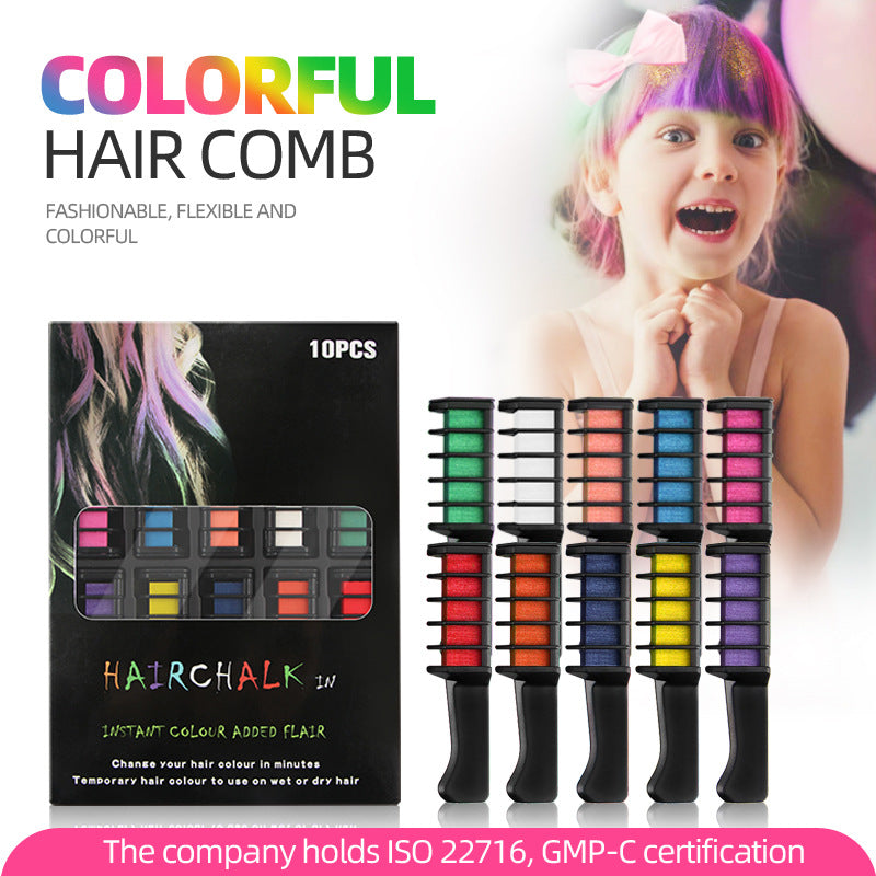 Kolocomb Temporäre Haarfarbe Kreidekamm (Satz mit 10 Farben) | 50% RABATT