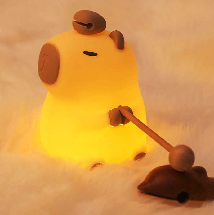 Capybara Squishy Silikon LED Nachtlicht - Perfektes Geschenk für Kinder und Mädchen