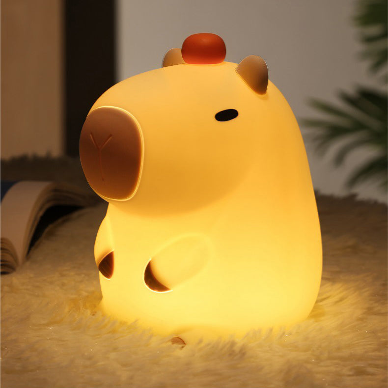 Capybara Squishy Silikon LED Nachtlicht - Perfektes Geschenk für Kinder und Mädchen