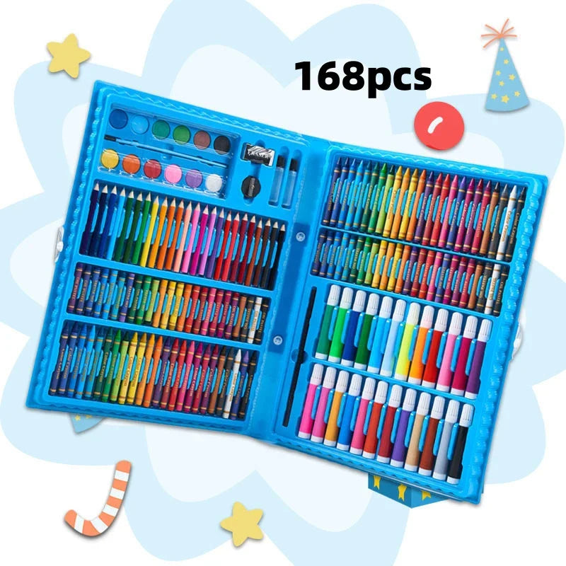 42-208PCS Kinder Kunst Malerei Set Spielzeug Malerei Aquarell Zeichnung Board Tools Aquarell Bleistift Kreide Kinder Lernspielzeug