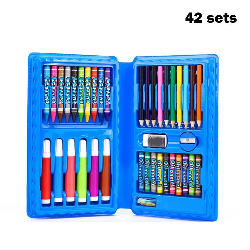 42-208PCS Kinder Kunst Malerei Set Spielzeug Malerei Aquarell Zeichnung Board Tools Aquarell Bleistift Kreide Kinder Lernspielzeug