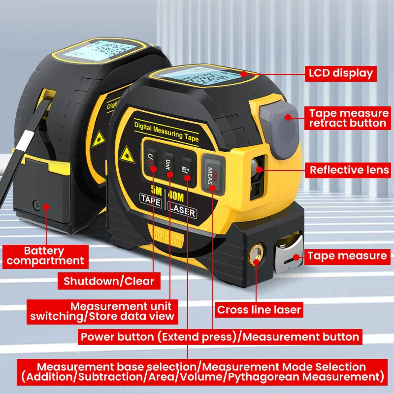 LaserPräzis™ -  Der multifunktionale Entfernungslaser für präzise Aufgaben im Haus | 50% RABATT