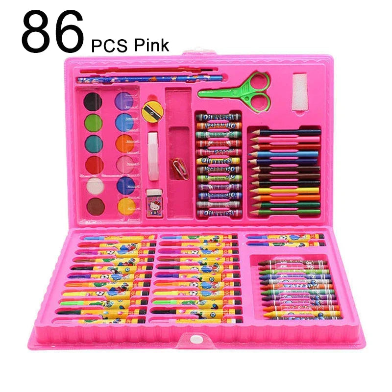 42-208PCS Kinder Kunst Malerei Set Spielzeug Malerei Aquarell Zeichnung Board Tools Aquarell Bleistift Kreide Kinder Lernspielzeug