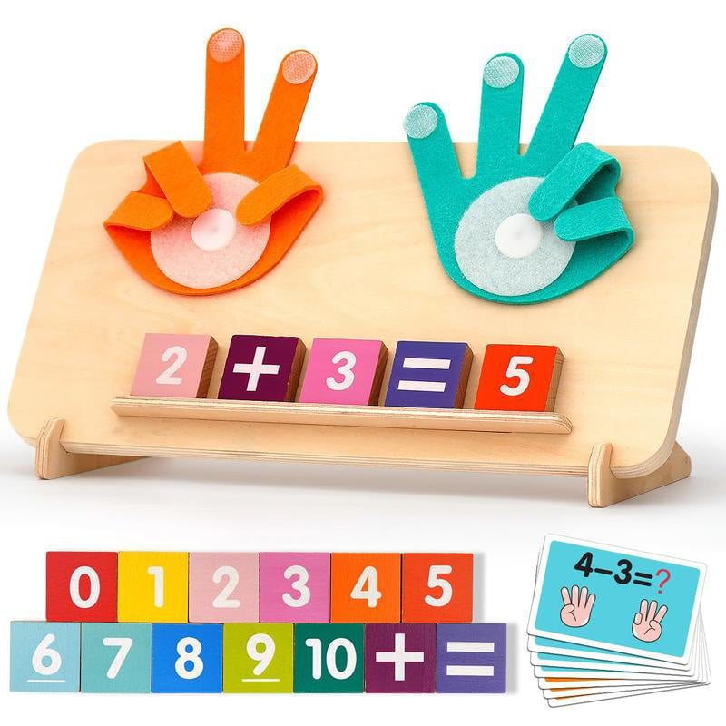 1 Set Fingerzählen Mathematik Montessori-Spielzeug