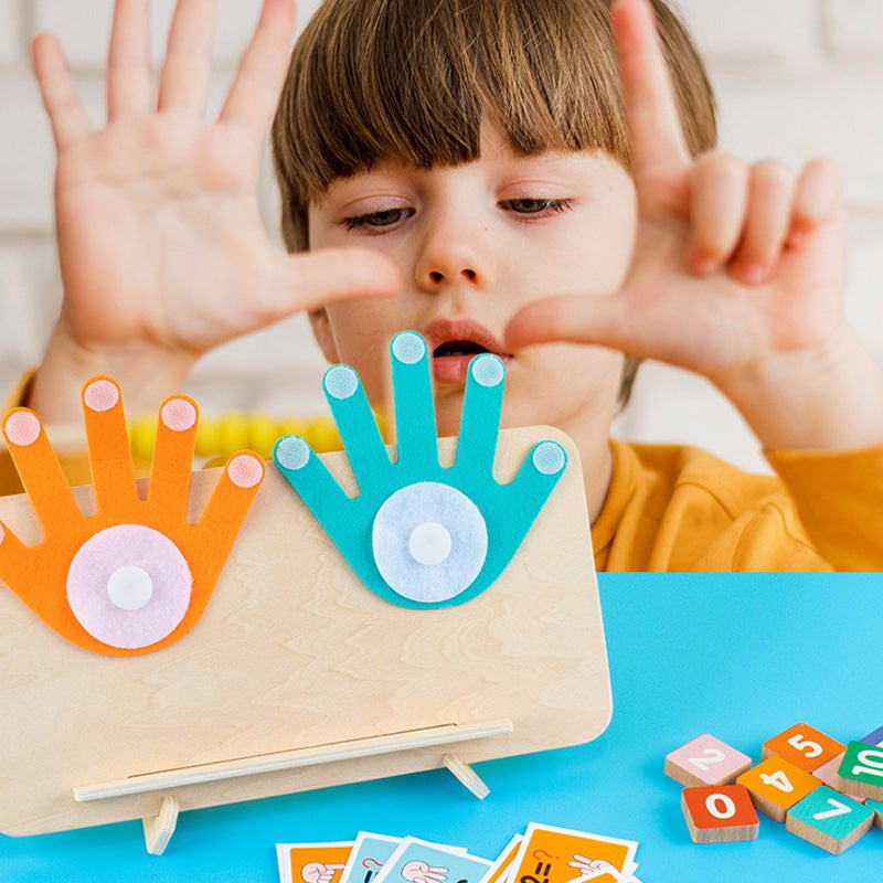 1 Set Fingerzählen Mathematik Montessori-Spielzeug