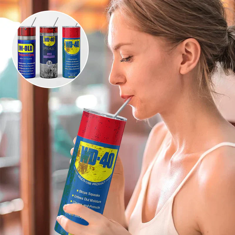 Edelstahl WD-40 inspiriert Dirty Tumbler