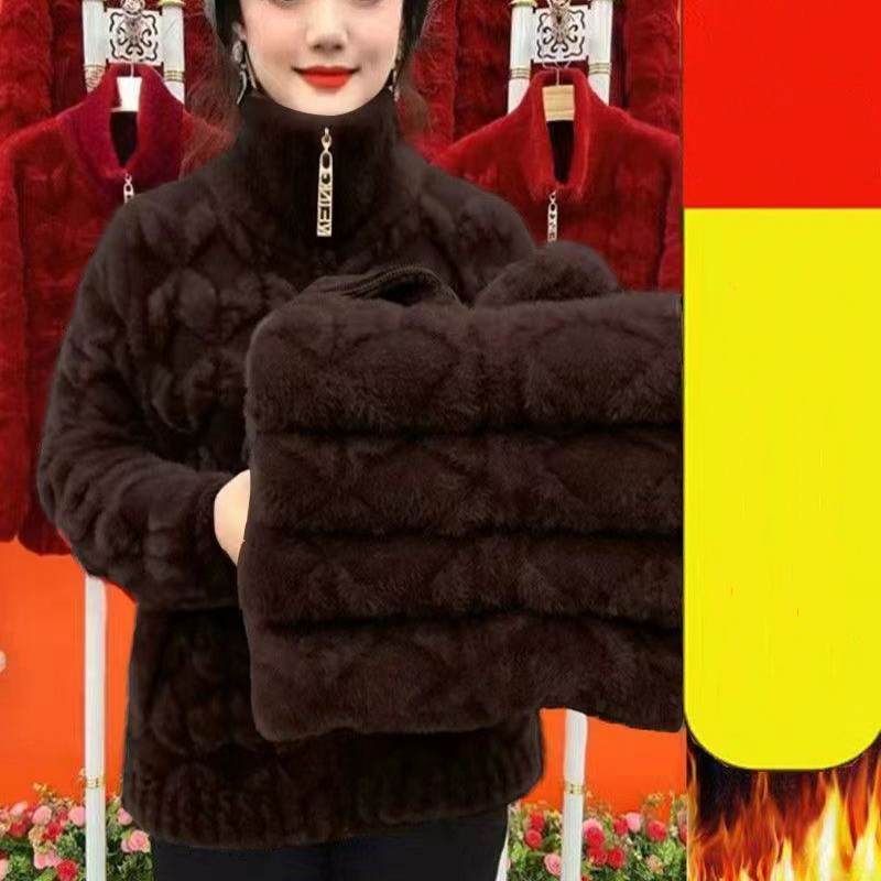 LuxuriaMink - Neue dicke Winterjacke mit langem Ärmel