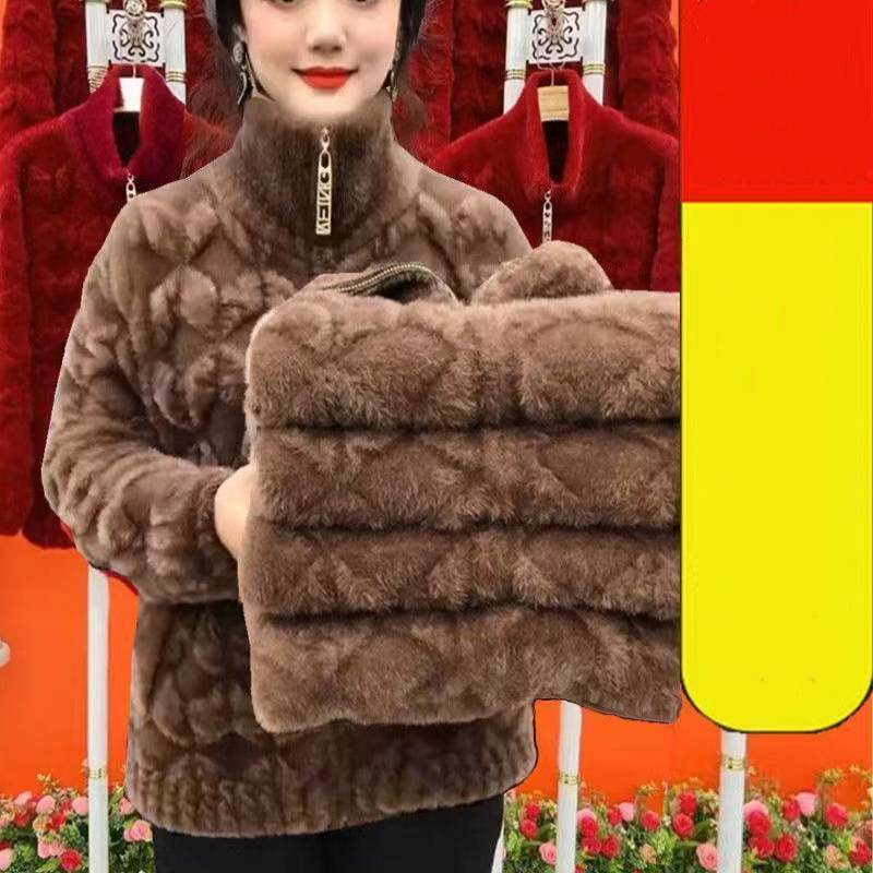 LuxuriaMink - Neue dicke Winterjacke mit langem Ärmel